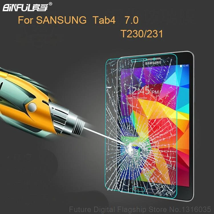 

0.3mm 9H Tempered Glass Screen Protector For Samsung Galaxy Tab 4 7.0 T230 T231 T235 T237P Protective Film For VE T239C