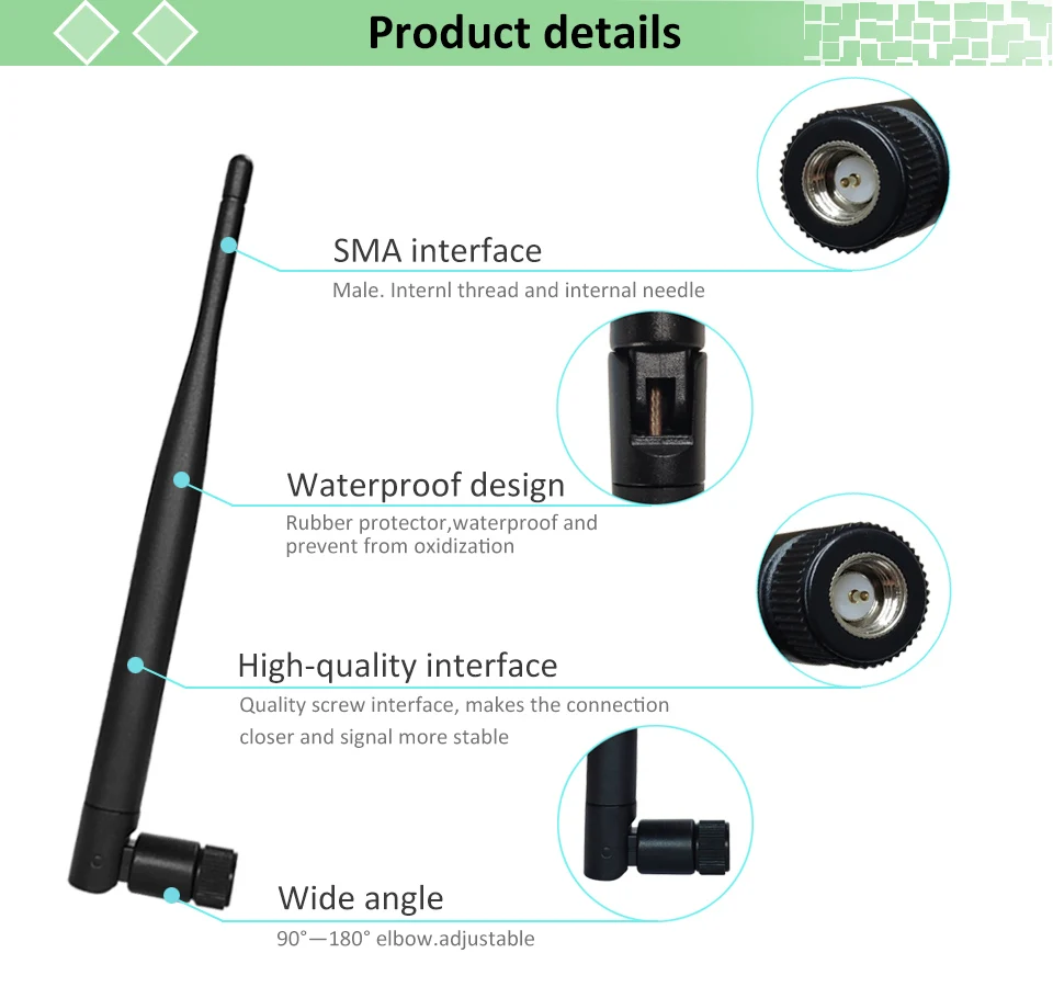 GWS 5 Stück Großhandel 868MHz Antenne LoRa LoRaWAN 915MHz Hochleistungs-5dBi SMA-Stecker GSM Meshtastic Antenne – Detail 9