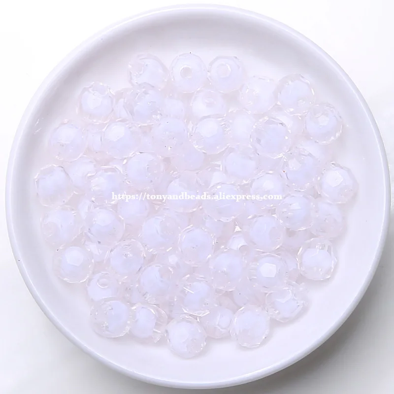 Facettierte Perlen in Perlenform, runde Acrylperlen 6 8 10 12MM, Farbauswahl für Schmuckherstellung – Detail 5