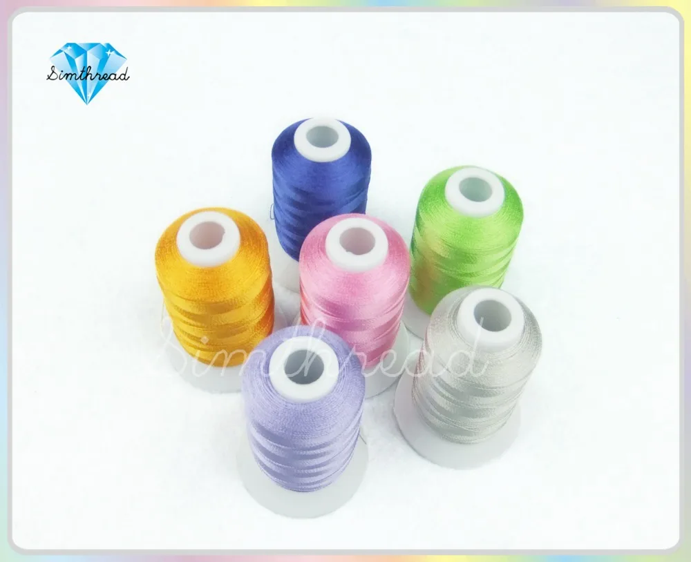 Simthread Brand-new #40 Rayon Embroidery Thread 58 assorted colors, 500m each suitable for any embroidery machine