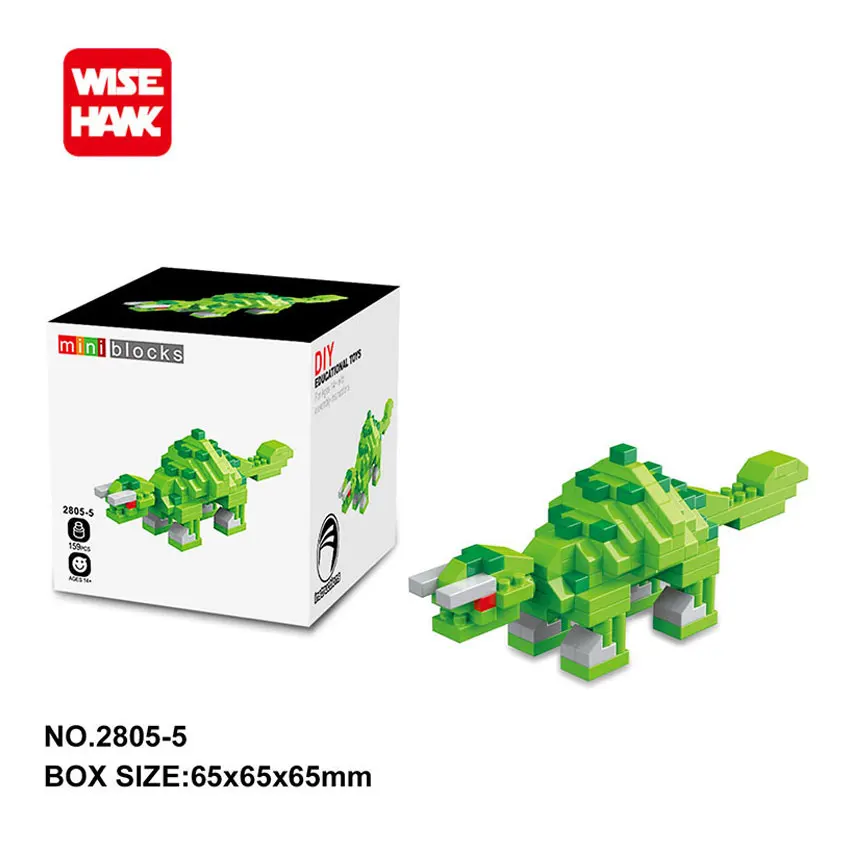 WiseHawk New Arrival Jurassic Dinosaur Self-assembly Mini Building Blocks Action Figures Funny Animal Children Gifts Micro Brick