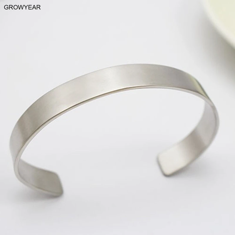 elegant plain matte silver color bracelet cuff bangles simple style for woman and man Fahion jewelry