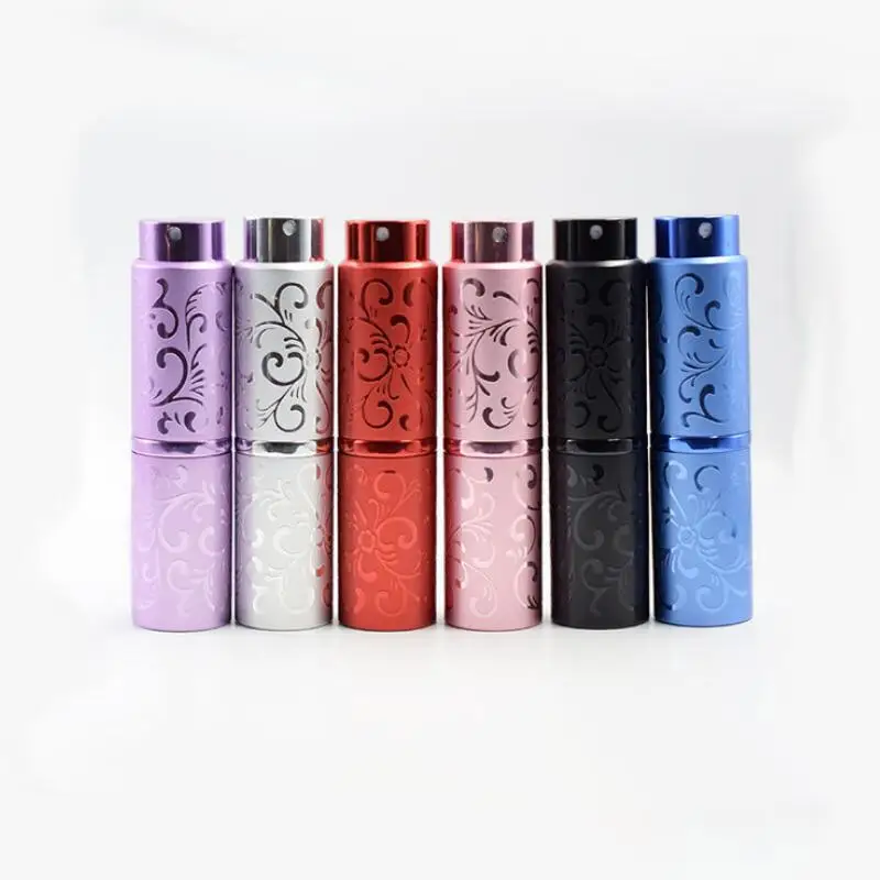 10ML 15ML Aluminium Perfume Bottle Embossed Flower Design Empty Atomizer Spray Bottles Refillable Parfum Bottle LX7487