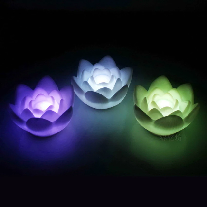 7 cor em mudança forma de flor led luz noite iluminação luzes emergência lento piscando lâmpada para casamento barra festa decoração