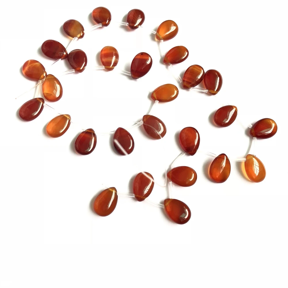 Wholesale 1str Natural Red Carnelian Beads Red Agate  10x14mm,14x20mm Pear Drop Gem Loose Beads For Jewelry Making,15.5