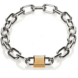 Cool Punk Gothic Men Women Unisex Chain Padlock Lock Choker Metal Link Chains Collar Necklace