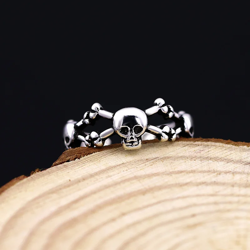 Personality Opening Adjustable Size Skull Ring For Men and Women Punk Style Hip Hop Skeleton Male Female Fashion Jewelry