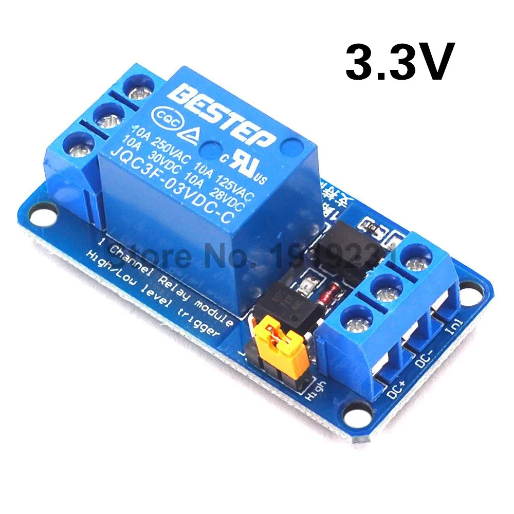 High Quality 1 Channel Relay Module for Arduino High and Low Level Trigger Dual Optocoupler Isolation 3.3V Relay Module