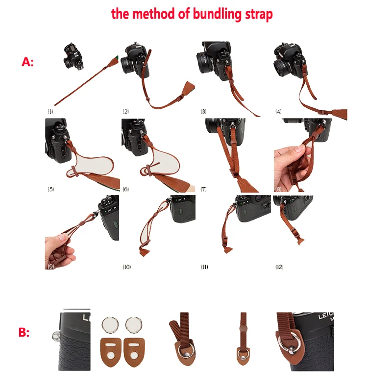 Da PU cổ điển DSLR Nhanh Dây Đeo Dây Đeo Vai Dây Đeo Cổ Phù Hợp Với Canon EOS R M100 M50 M10 M6 800D 1200D 200D 100D KISS M