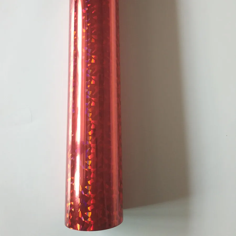 Holographic foil stamping foil  red color broken design hot press on paper or plastic heat stamping film