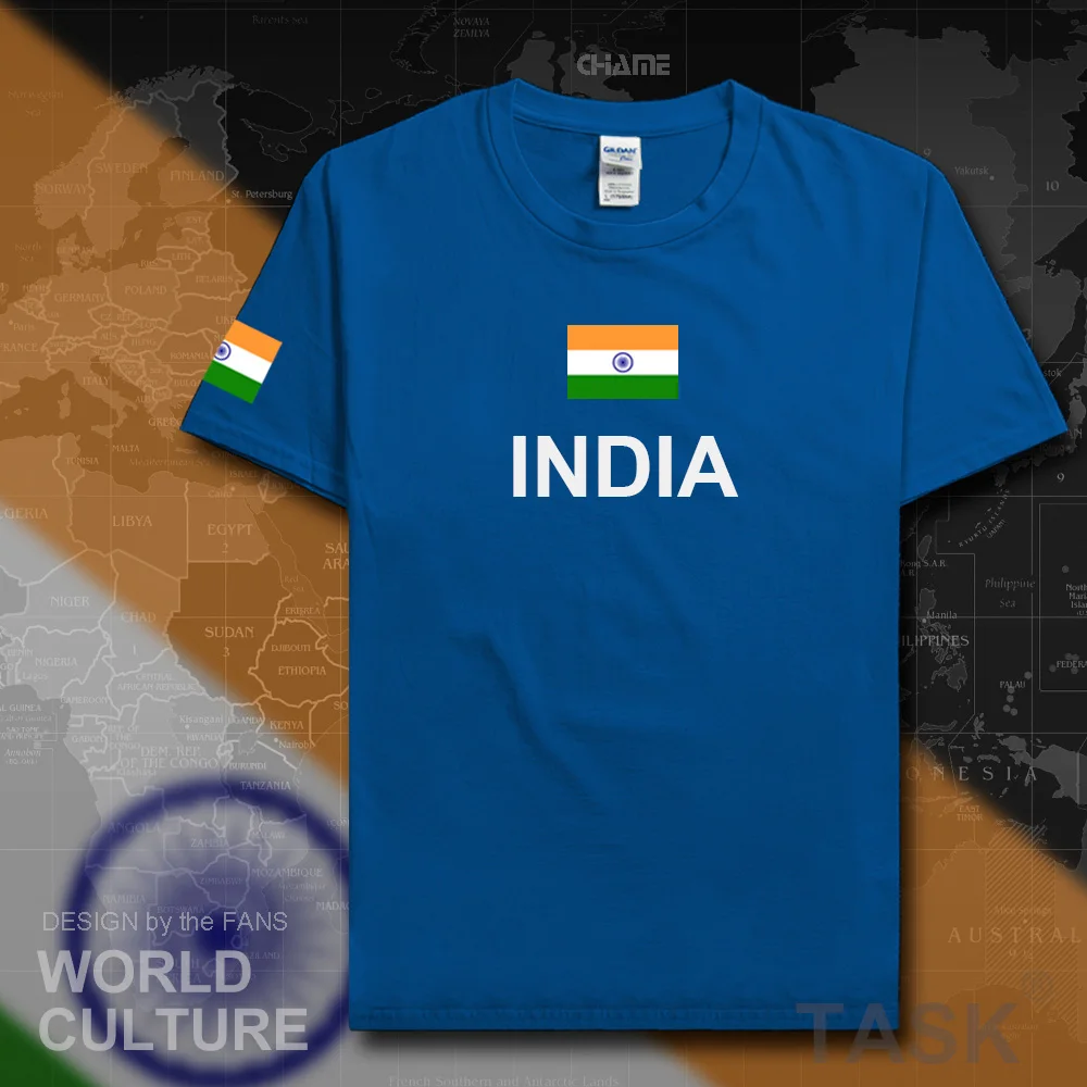 Republic of India t shirt man tee 2017 t-shirt cotton nation team cotton meeting fans streetwear fitness country IND Indian flag