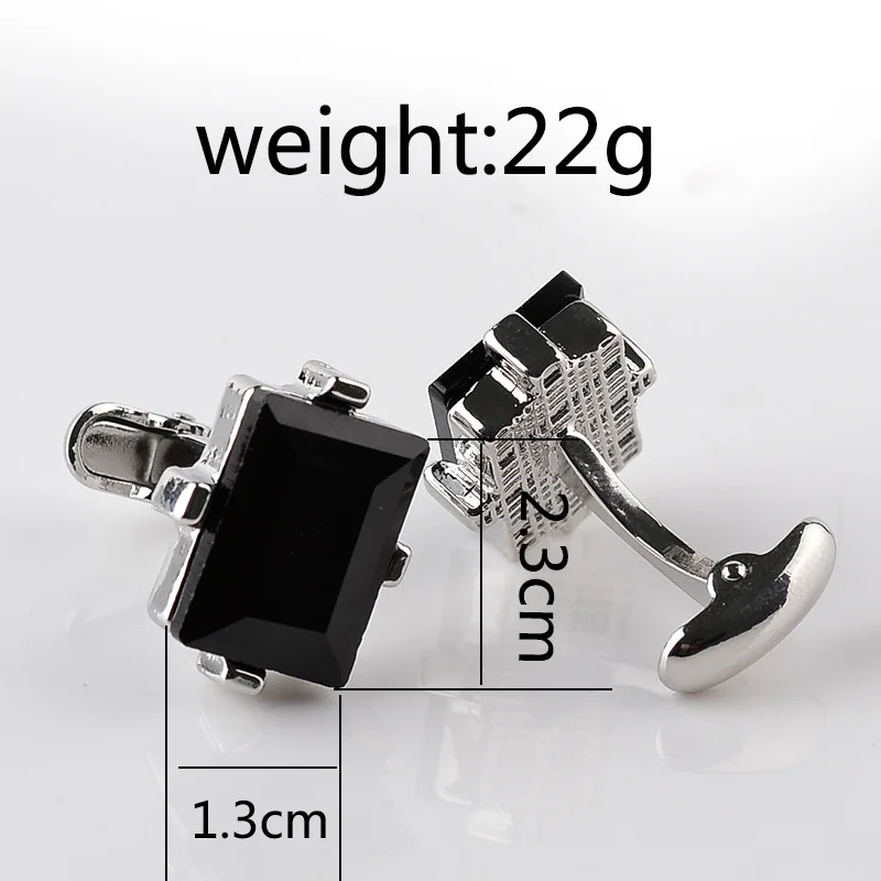 Fashion Luxury Men Shirts Cufflins Black Square Buttons Classic Cuff Links High Quality Jewelry Lawer Gifts Gemelos Para Camisas