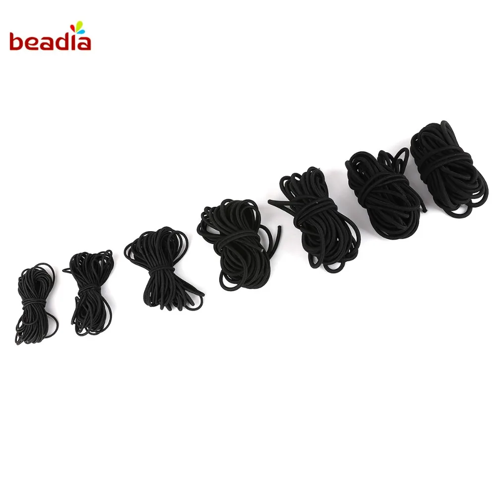 2M/bag Black Multi Size Round Elastic Band Elastic Rope Rubber Band Elastic Line DIY Sewing Accessories