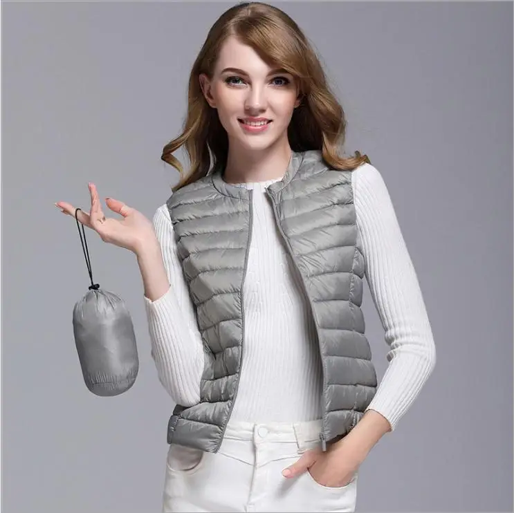 Winter Women Slim Down duck Warm Coat Jacket Sleeveless Vest Waistcoat veste femme manteau femme hiver