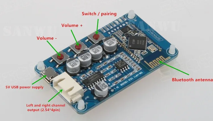 Bluetooth receiver amplifier board Mini USB digital amplifier small speaker special