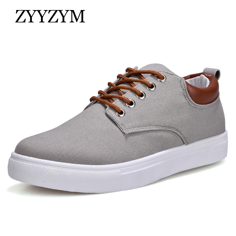 Men shoes Canvas Lace-Up Style Breathable Top Fashion Trend Vulcanized Shoes Student Youth Shoes Men Large size EUR 45-46