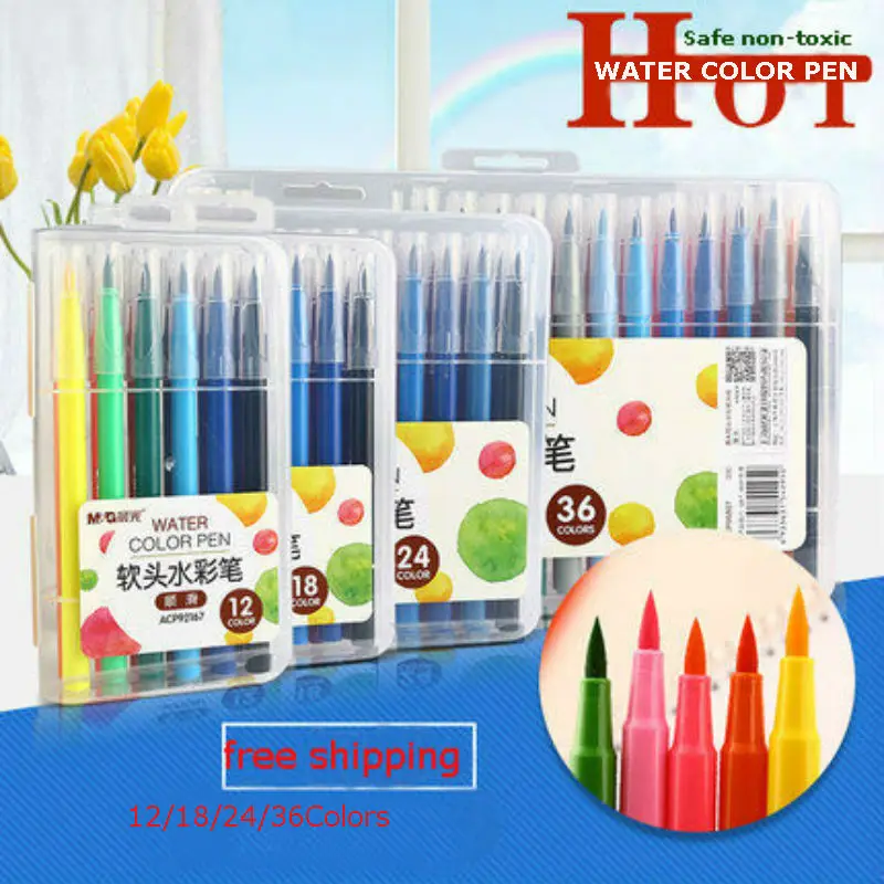 

12/18/24/36colors/set Premium Painting Soft Brush Pen nib Drawing pen Set Watercolor pen Markers Pen Effect Best For Coloring