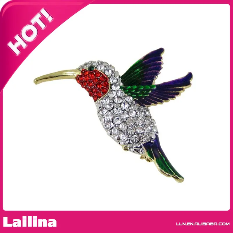 

Flying Hummingbird Brooch Multicolor Sparkling Crystals