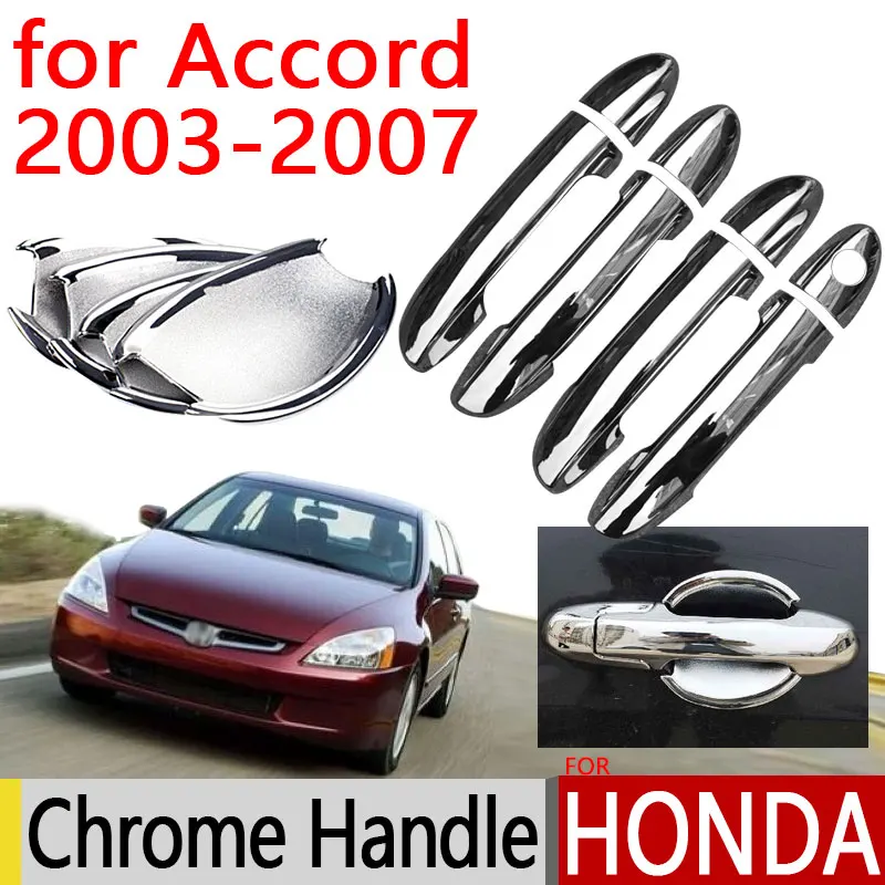 

for Honda Accord 2003-2007 Accessories Chrome Door Handle 2004 2005 2006 Luxury No Rust Car Covers Stickers Car Styling