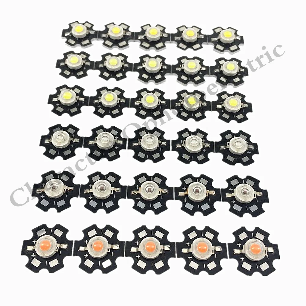 Hot 10pcs/50pcs/100pcs 1W 3W High Power warm white/cool white /natural white/red/green/Blue/Royal blue LED with 20mm star pcb