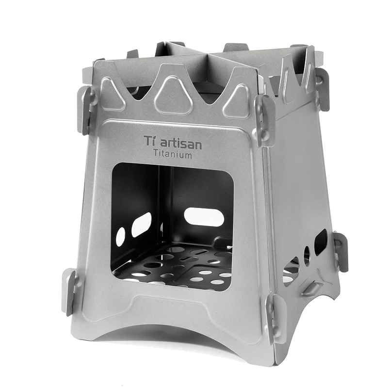 

Tiartisan BBQ Stove Portable Ultralight Wood Burning Firewood Stove Pellet Pocket Packbaking Pure Titanium Stove