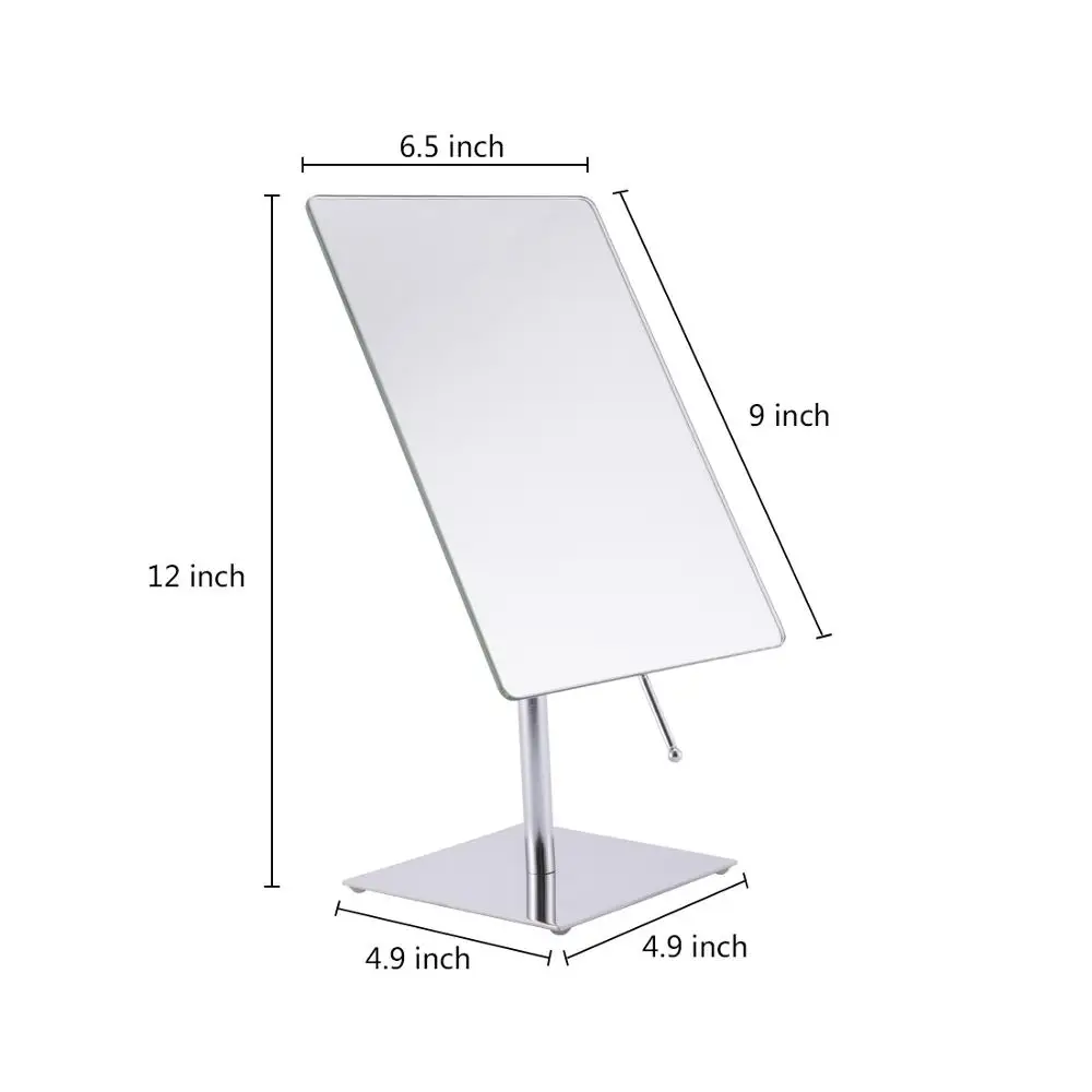 smartloc 9 inch Iron Rectangle Stand Bath Mirror Bathroom Makeup Mirrors Cosmetic Accessories Dressing Table Tools Vanity 180°