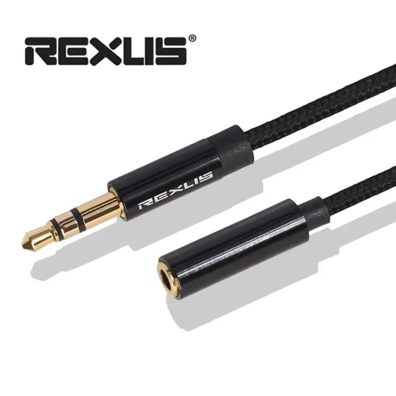 REXUS 3.5 Jack przedłużacz do słuchawek 3.5mm Jack męski na żeński Stereo Audio przedłużacz AUX do telefonu komputer stancjonarny Car MP3