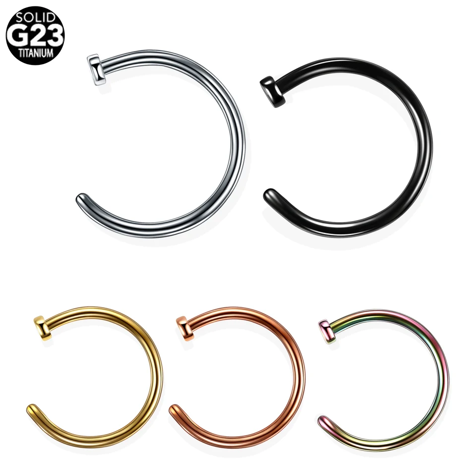 1PC Titanium 18G 20G Nostril Pircing Nariz Fake Nose Ring Hoop Septum Falso C Clip Faux Nez Lip Ring Sexy Fake Piercing Earring