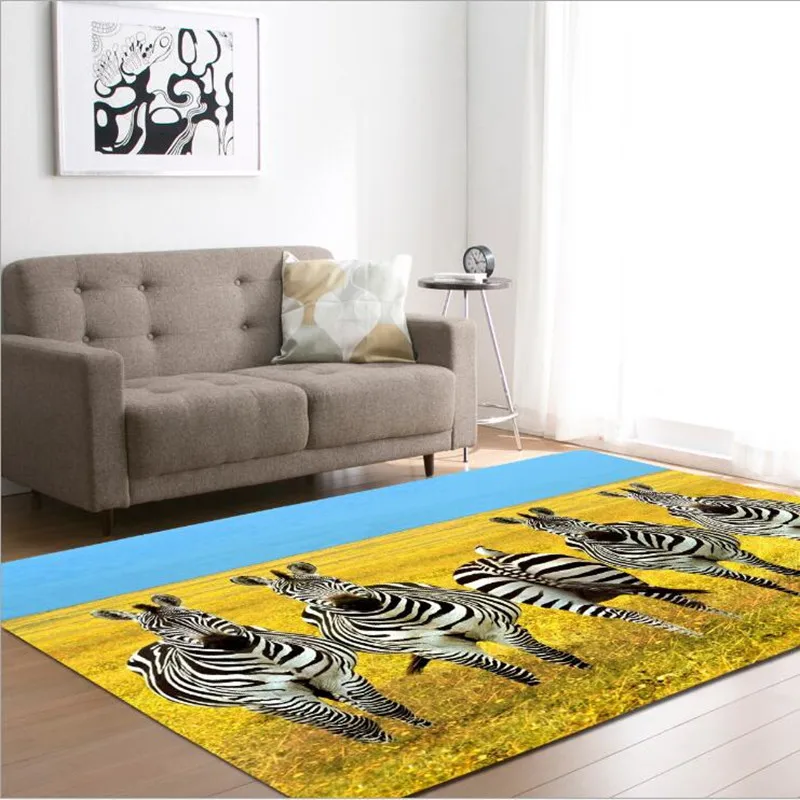 

Zebra Printed carpets For living room play rug baby bedroom Game Crawl Mat Rugs Child bathroom Toilet Anti-slip carpet kids Room