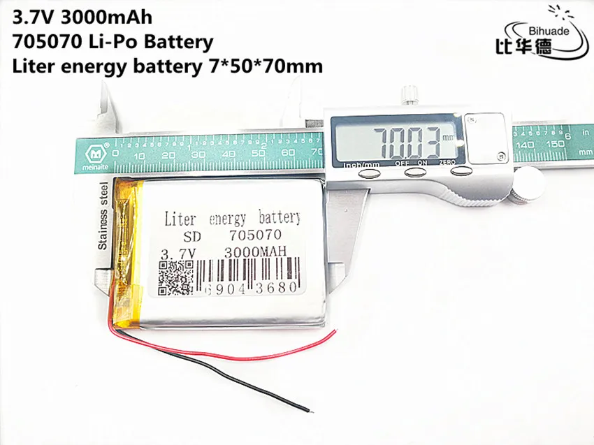 Liter energie batterie Gute Qulity 3,7 V, 3000 mAH 705070 Polymer lithium-ion/Li-Ion batterie für tablet pc BANK, GPS, mp3, mp4
