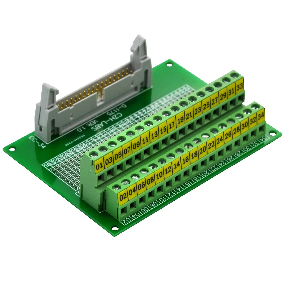 CZH-LABS IDC-34 Male Header Connector Breakout Board Module, IDC Pitch 0.1