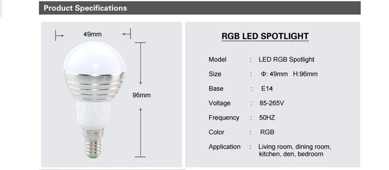 110V 220V E27 E14 RGB LED bulb 16 Color Magic LED Night Light Lamp Dimmable Stage Light 24key Remote Control holiday Decorative
