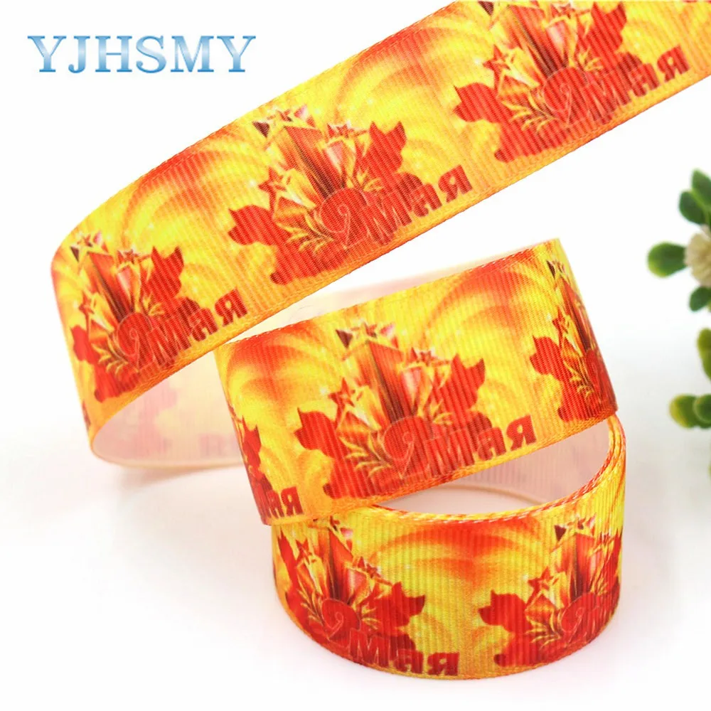 YJHSMY,G-18616-482,25 mm 5 Yards medal icon Printed grosgrain ribbons,DIY handmade Hair accessories wedding gift wrap