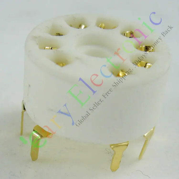 Prises de tube à vide en céramique, 4 pièces, or 9 broches PCB, base de valve 12AX7 12AU7 ECC83 6N11, vente en gros et au détail, livraison gratuite