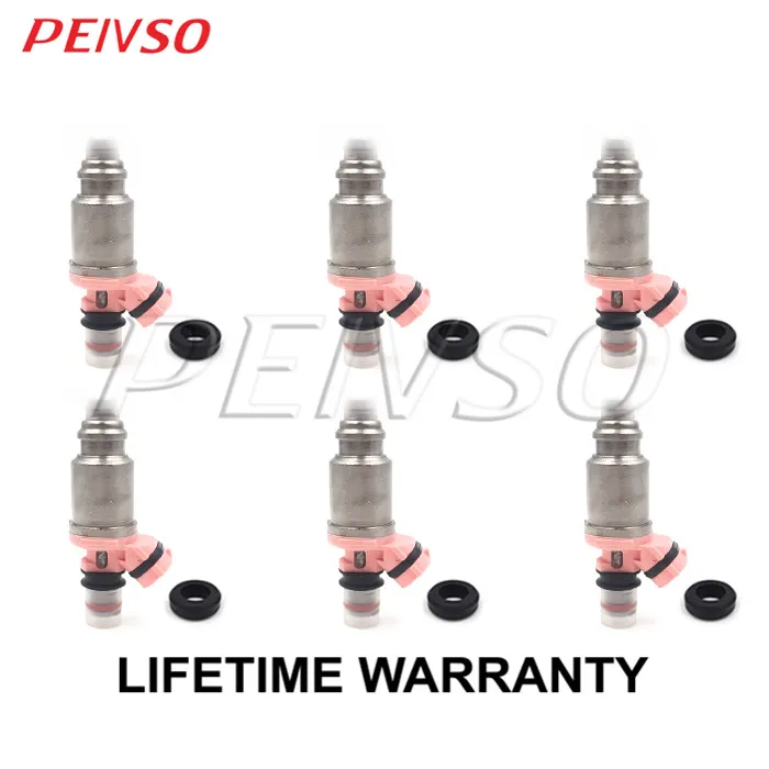 PEIVSO 6pcs 23250-74080 23209-74080 Fuel Injector For LEXUS NA LX450 4.5L 1FZ 1995~1998