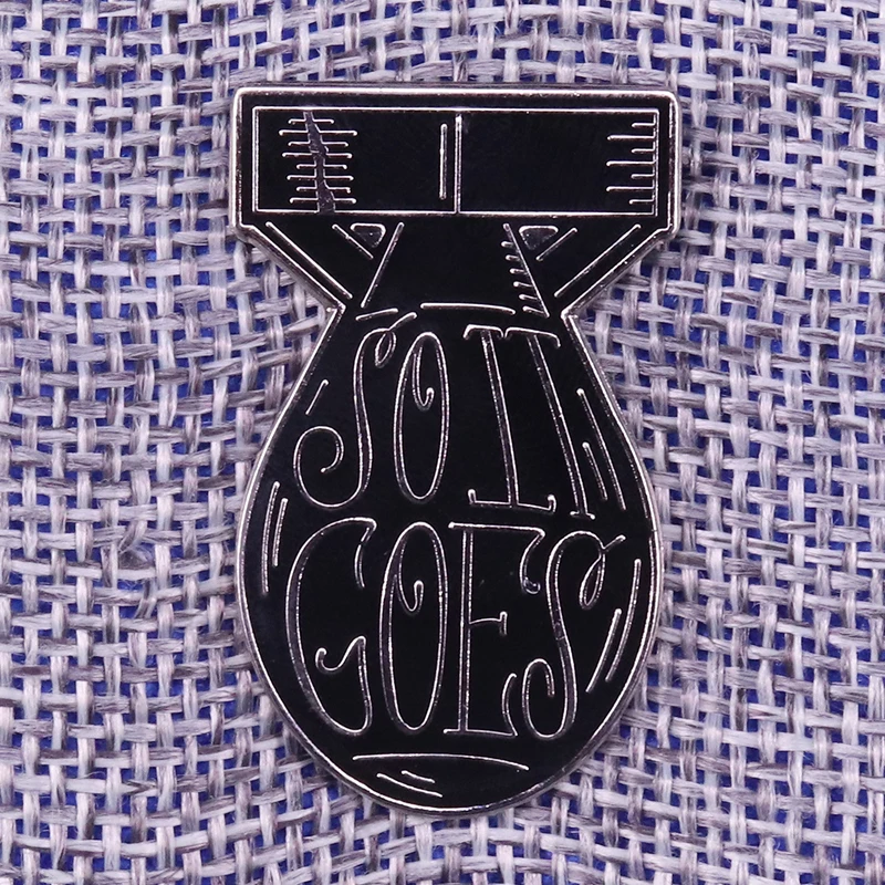 So it goes brooch Kurt Vonnegut slaughterhouse five inspired enamel pin literary sarcastic mantra badges black humor jewelry