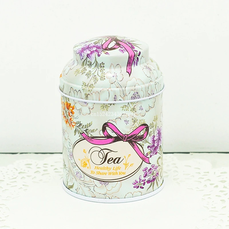 

200pcs Printing Flower Tin Box Mini Cute Tin Can Creative Vintage Iron Tea Pot Home Storage Boxes