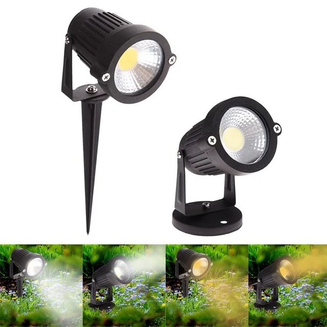 

IP65 Outdoor Garden LED Light 220V 110V 12V 24V 5W COB LED Lawn Spike Light Pond Path Landscape Spot Light Bulbs