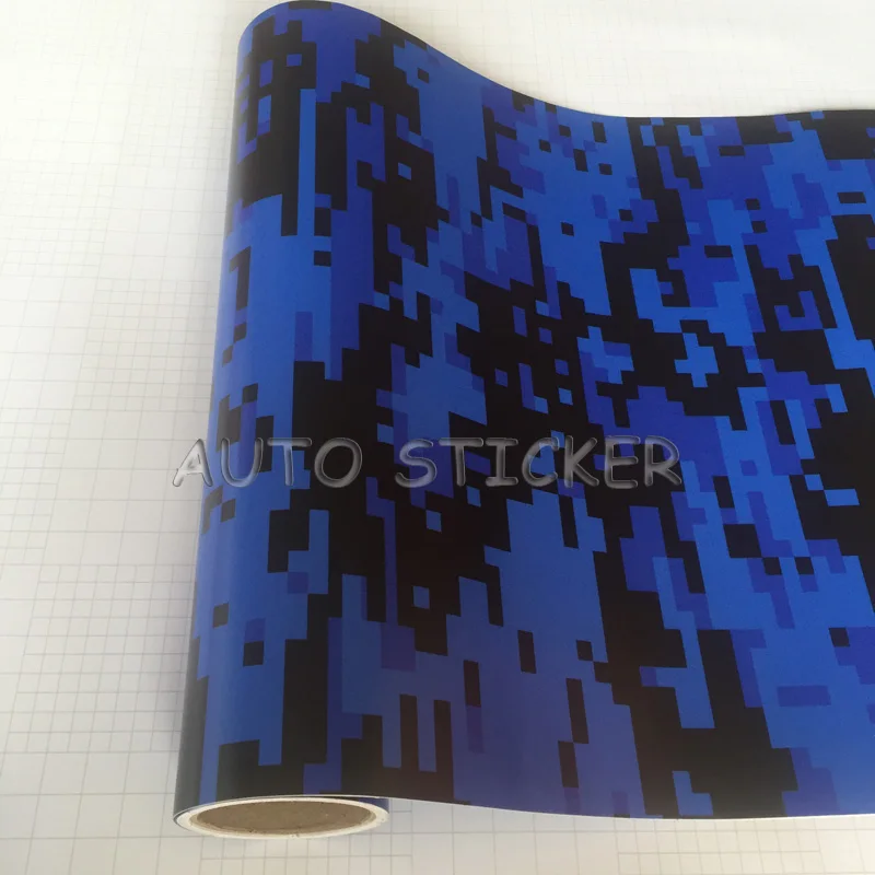 10/20/30/40/50X152CM Blue Red Digital Camouflage Vinyl Film Car Wrap Foil Adhesive Pixel Motorcycle Car Camo Wrapping Decal