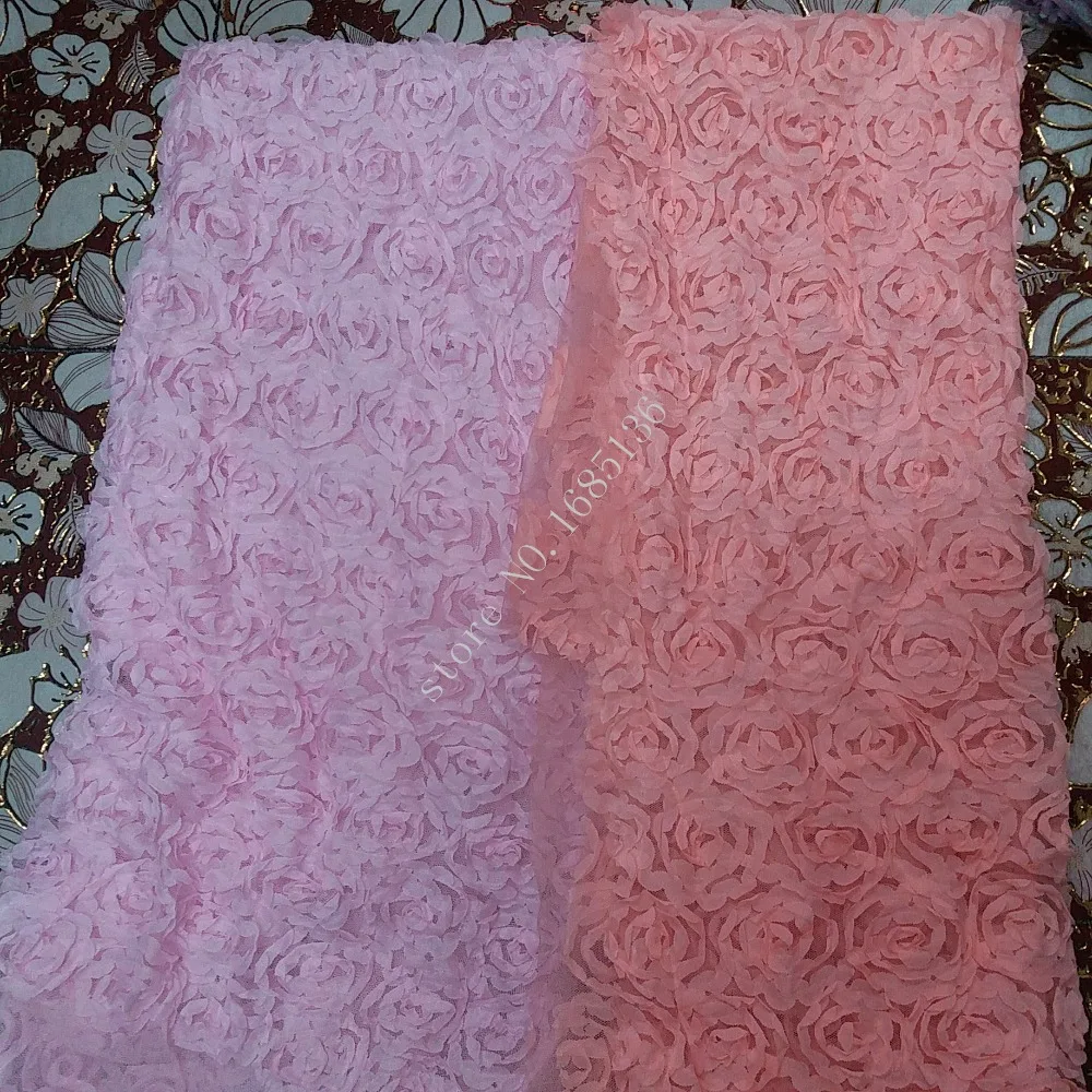 

2017 French hot embroidered Chiffon MY1368 African lace pink wedding dress fabric Wedding / party / stage background wall fabric