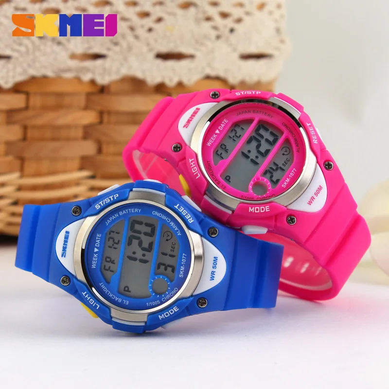 SKMEI Kinder Uhren Nette Kinder Uhren Sport Cartoon Uhr für Mädchen jungen Gummi kinder Digitale LED Armbanduhren Reloj