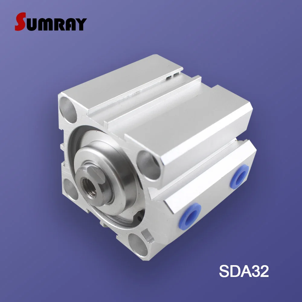 

SUMRAY Pneumatic Air Cylinder SDA Type 32mm Bore 5/10/15/20/25/30/35/40/45/50-100mm Stroke Aluminium Alloy Pneumatic Cylinder