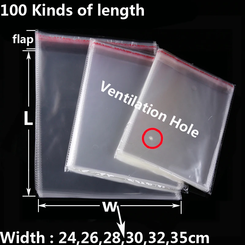 Clear Self Sealing Plastic Bags Clothing Toy Gift Packaging Bag Self-adhesive Resealable OPP Poly Bag Transparent Plastic Baggie