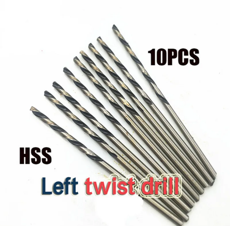 10pcs Left way twist drill bit 0.5/0.6/0.7/0.8/0.9/1.0/1.1-2.8/2.9/3.0mm