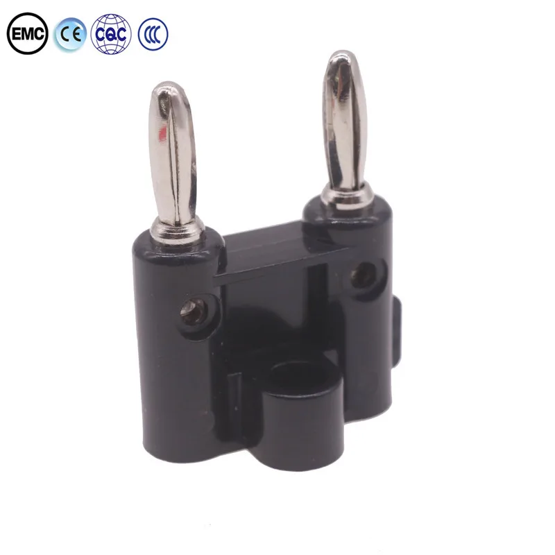 1 Pcs Double Row 4mm Banana Plug Connector 4mm Speaker Plug Adapter Two-position Audio Plug Lantern Cross Plug Connector