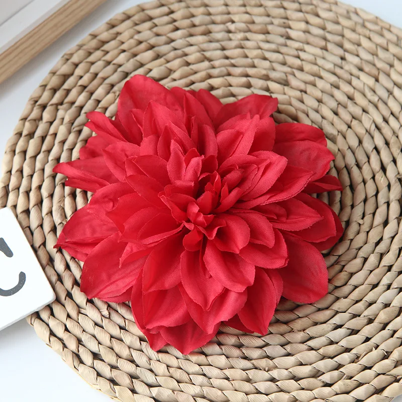 20 pçs 15cm cabeça de flor de seda dália flores artificiais diy festa de casamento decoração suprimentos simulação falso casa decorações