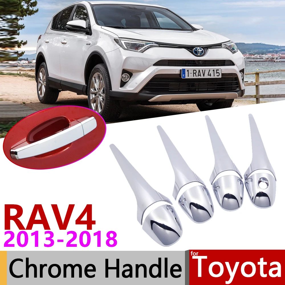 

for Toyota RAV4 XA40 2013~2018 Luxurious Chrome Exterior Door Handle Cover Car Accessories Stickers Trim Set 2014 2015 2016 2017