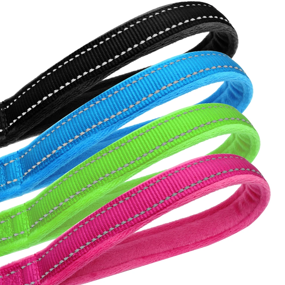 Soft Dog Leash Reflective Nylon Pitbull Running Walking Leads Strap for Small Medium Large Dogs Pet Puppy Rope Belt 120cm