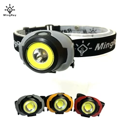 MingRay Mini COB Headlamp 3 W powerful led Headlight waterproof Flashlight on head for camping fishing ridding lamp lantern