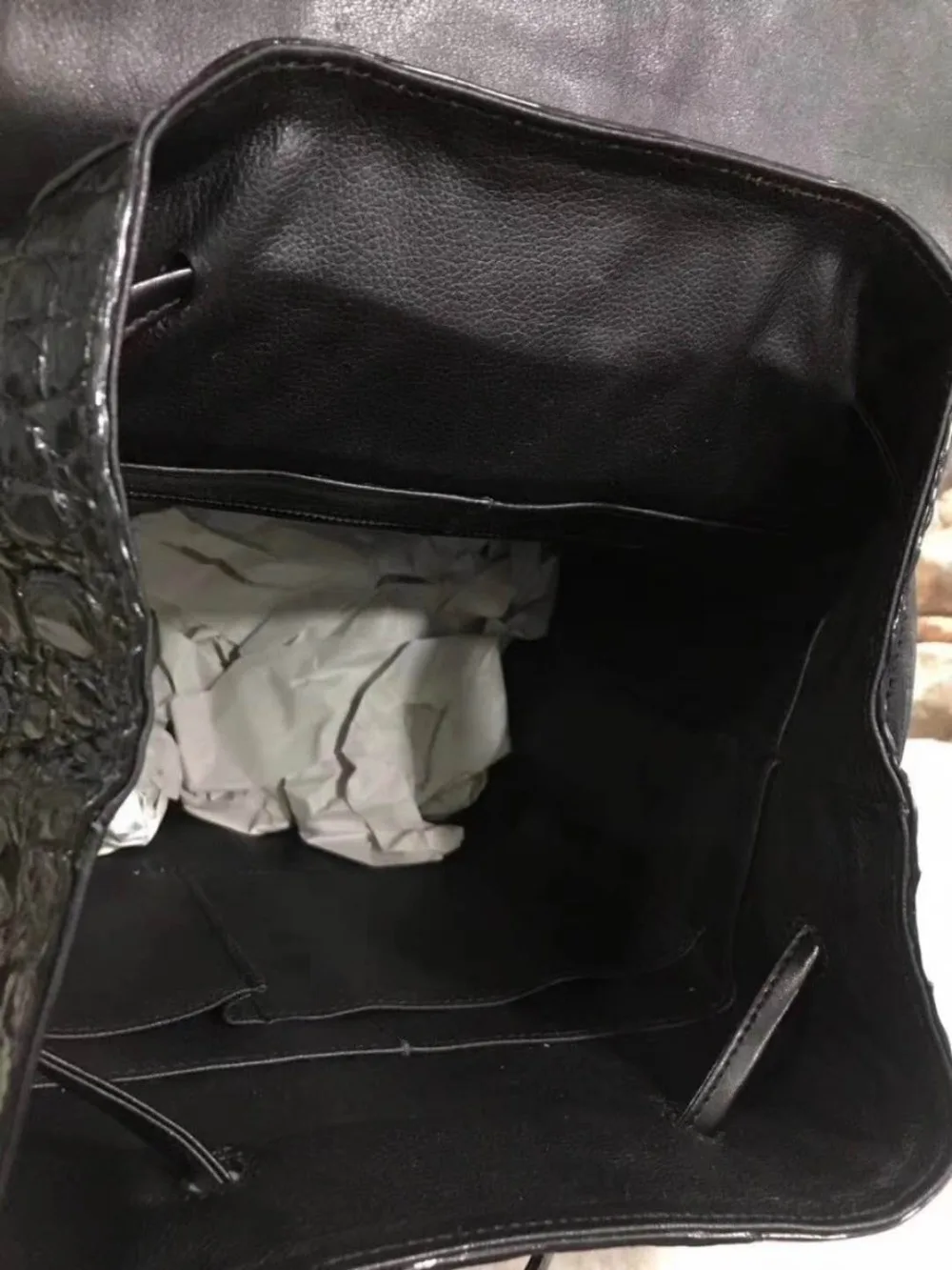 Luxury quality high end 100% real genuine crocodile skin big size leisure men backpack bag black color daily pack bag fast ship